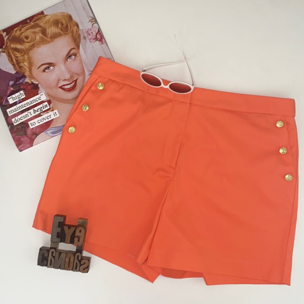 🆕MARILYN MONROE Girly Pin Up Nautical⚓️ Shorts in Chinese Coral